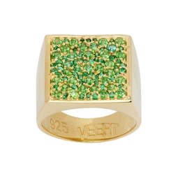 Gold   Green The Multi Square Signet Ring 232999M147005
