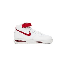 White   Red Air Force 1 Mid Evo Sneakers 241011M236034