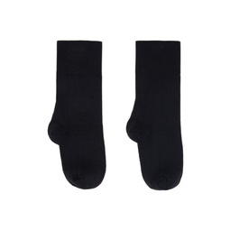Black Cotton Velvet Socks 241017F076021