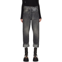 Black Crossover Jeans 241021F069014