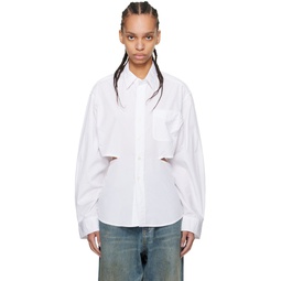 White Cutout Shirt 241021F109014