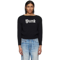 Black Gothic Punk Sweater 241021M201003