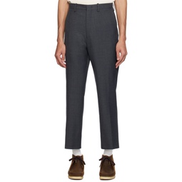 Gray Tapered Leg Trousers 241028M191001