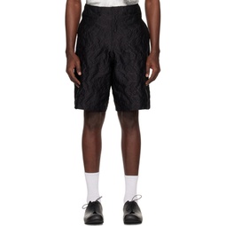 Black Paneled Shorts 241039M193008
