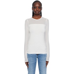 White Luca Long Sleeve T Shirt 241055F110006