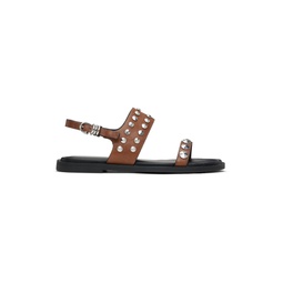 Brown   Black Geo Stud Sandals 241055F124000