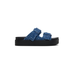 Blue Geo Platform Sandals 241055F124003
