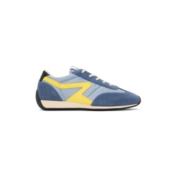 Blue Retro Runner Slim Sneakers 241055F128009