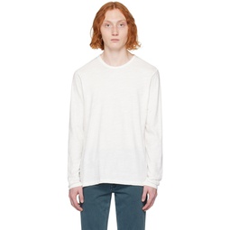 White Classic Flame Long Sleeve T Shirt 241055M213010
