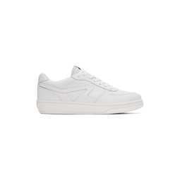 White Retro Court Sneakers 241055M237003