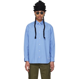 Blue Embroidered Shirt 241057M192001