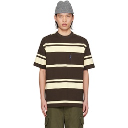 Brown   Beige Patch Pocket T Shirt 241057M213000