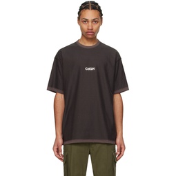 Brown Inverted Seam T Shirt 241057M213015