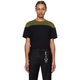 Black   Khaki Paneled T Shirt 241058M213001