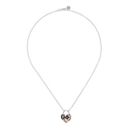 Silver Crooked Heart Necklace 241068M145014