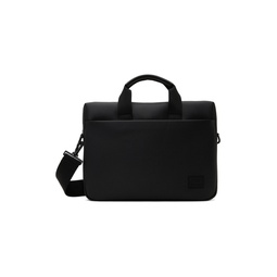 Black Faux Leather Briefcase 241084M167001