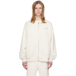 Off White Embroidered Bomber Jacket 241084M175003