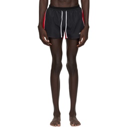 Black   Red Quick Drying Swim Shorts 241084M208001