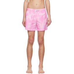 Pink Printed Swim Shorts 241084M208013