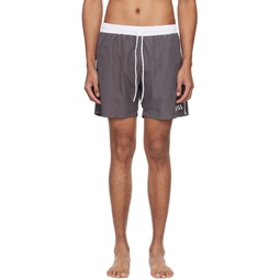 Gray Contrast Swim Shorts 241085M208003