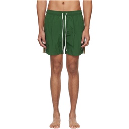 Green Side Stripe Swim Shorts 241085M208013