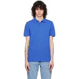 Blue Embroidered Polo 241085M212051