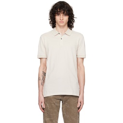Beige Embroidered Polo 241085M212052
