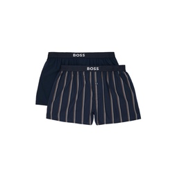 Two Pack Navy Button Boxers 241085M216001