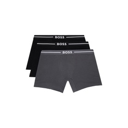 Three Pack Black   Gray Boxers 241085M216009