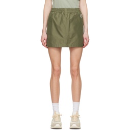 Green Flap Pocket Miniskirt 241111F090001