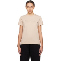 Beige Embroidered T Shirt 241111F110054