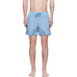 Blue Patch Swim Shorts 241111M208003