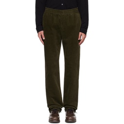 Khaki Relaxed Fit Trousers 241128M191002