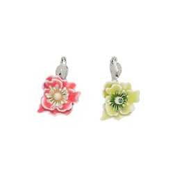 Silver   Multicolor Flower Earrings 241129F022005