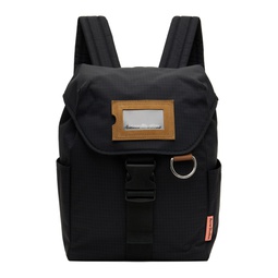 Black Ripstop Nylon Backpack 241129F042001