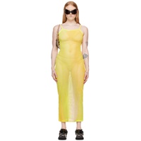 Yellow Tie Dye Maxi Dress 241129F055003