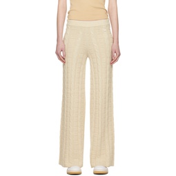 Beige Cable Trousers 241129F087015