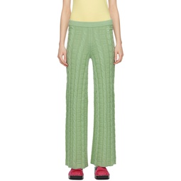 Green Cable Trousers 241129F087016
