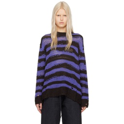 Purple   Black Stripe Sweater 241129F096003