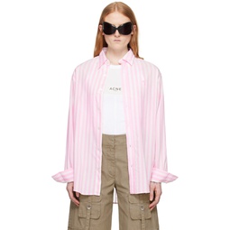 Pink   White Stripe Shirt 241129F109023