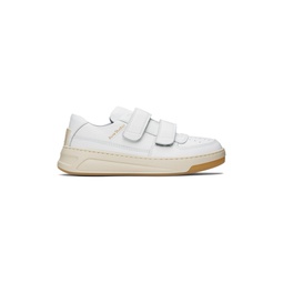 White Velcro Strap Sneakers 241129F128008