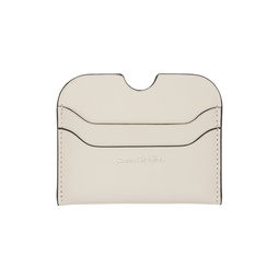 Off White Leather Card Holder 241129M163001