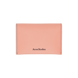 Pink Folded Leather Card Holder 241129M163007