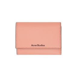 Pink Trifold Leather Wallet 241129M164006
