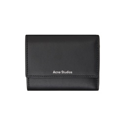Black Trifold Leather Wallet 241129M164009