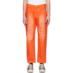 Orange Relaxed Fit Jeans 241129M186024