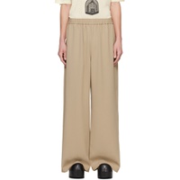 Beige Embroidered Trousers 241129M191028