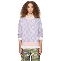 Pink   Blue Jacquard Sweater 241129M201006