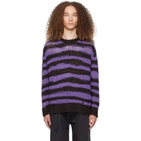 Brown   Purple Distressed Sweater 241129M201012