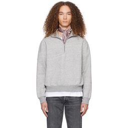 Gray Half Zip Sweater 241129M202012